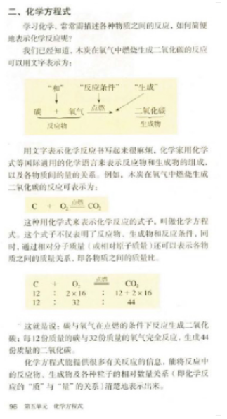 上海初中化學教師資格證面試真題：化學方程式